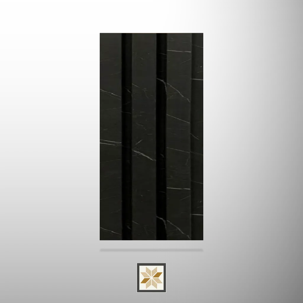 8x0.41 feet | 12 mm Black Marble louvers (suitable for Bedroom, Hotel, Living Room, Office, Restaurant) | LV-22529