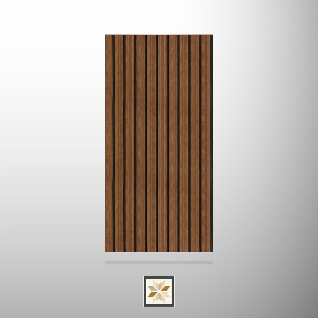 8x1 feet | 6 mm Brown Wood louvers (suitable for Bedroom, Hotel, Living Room, Office, Restaurant, TV Cabinet) | LV-22577