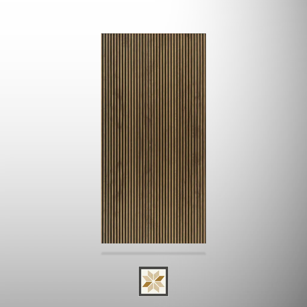 9.5x1 feet | 9 mm Brown Wood louvers (suitable for Bedroom, Hotel, Kitchen, Living Room, Office, Restaurant) | LV-22616