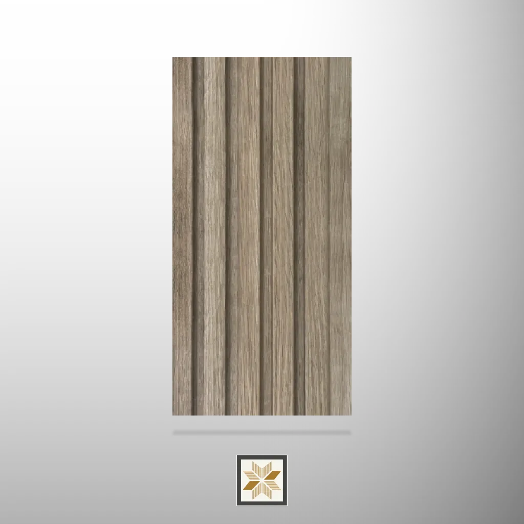 8x0.41 feet | 12 mm Light Brown Wood louvers (suitable for Bathroom, Bedroom, Hotel, Kitchen, Living Room, Office, Restaurant, TV Cabinet, Wardrobe) | LV-22893-F