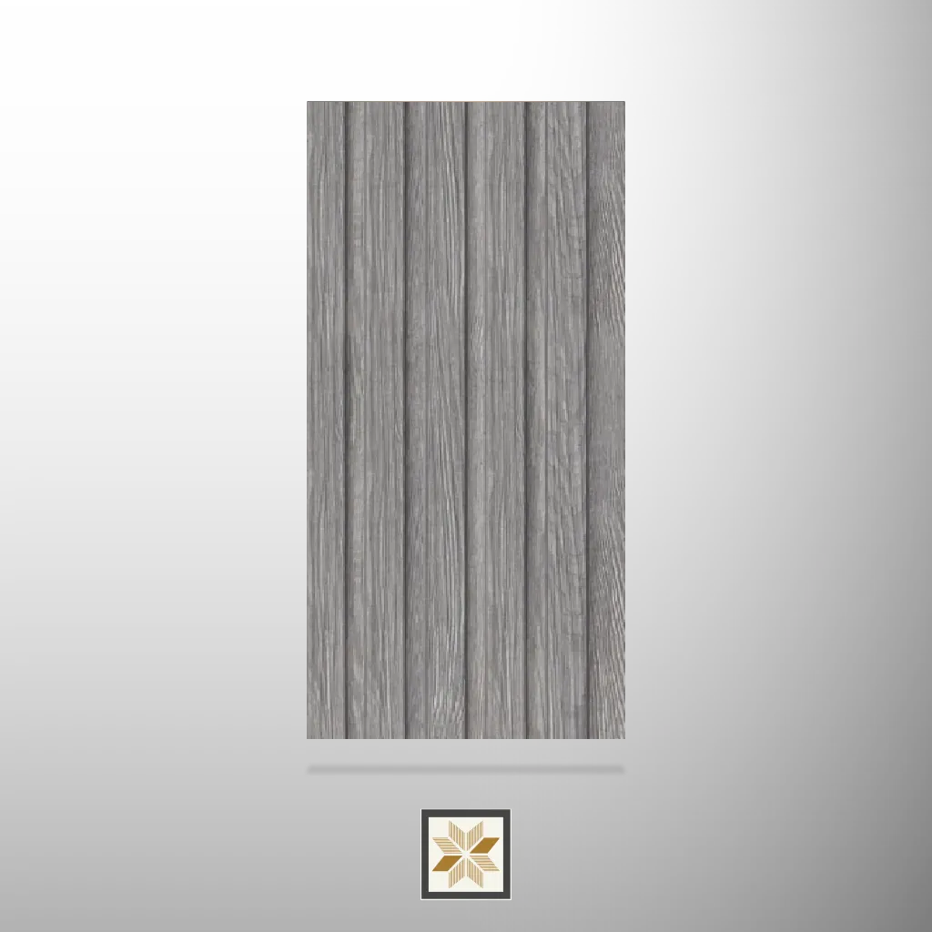 8x0.41 feet | 12 mm Grey Wood louvers (suitable for Bathroom, Bedroom, Hotel, Kitchen, Living Room, Office, Restaurant, TV Cabinet, Wardrobe) | LV-22893-D