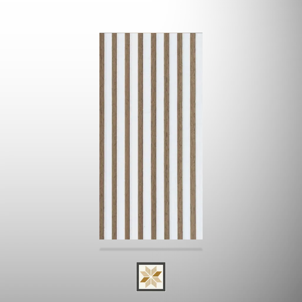 8x0.41 feet | 10.5 mm White Patterned louvers (suitable for Bathroom, Bedroom, Hotel, Kitchen, Living Room, Office, Restaurant, TV Cabinet, Wardrobe) | LV-22899-D