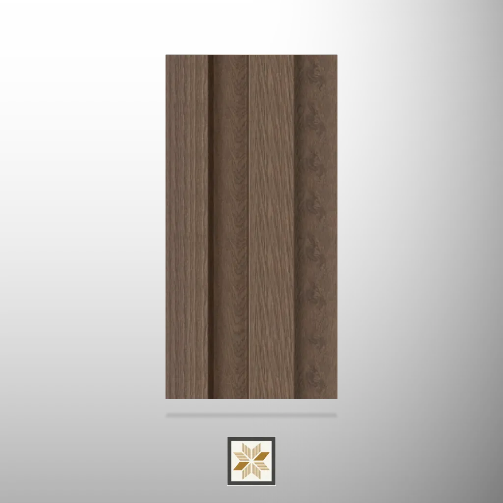8x0.41 feet | 21 mm Brown Wood louvers (suitable for Bathroom, Bedroom, Hotel, Kitchen, Living Room, Office, Restaurant, TV Cabinet, Wardrobe) | LV-22905-C