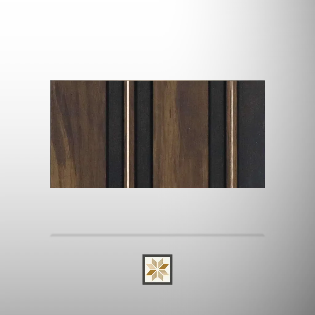 9.5x0.4 feet | 12 mm Brown Wood louvers (suitable for Bedroom, Living Room, Office) | LV-22949