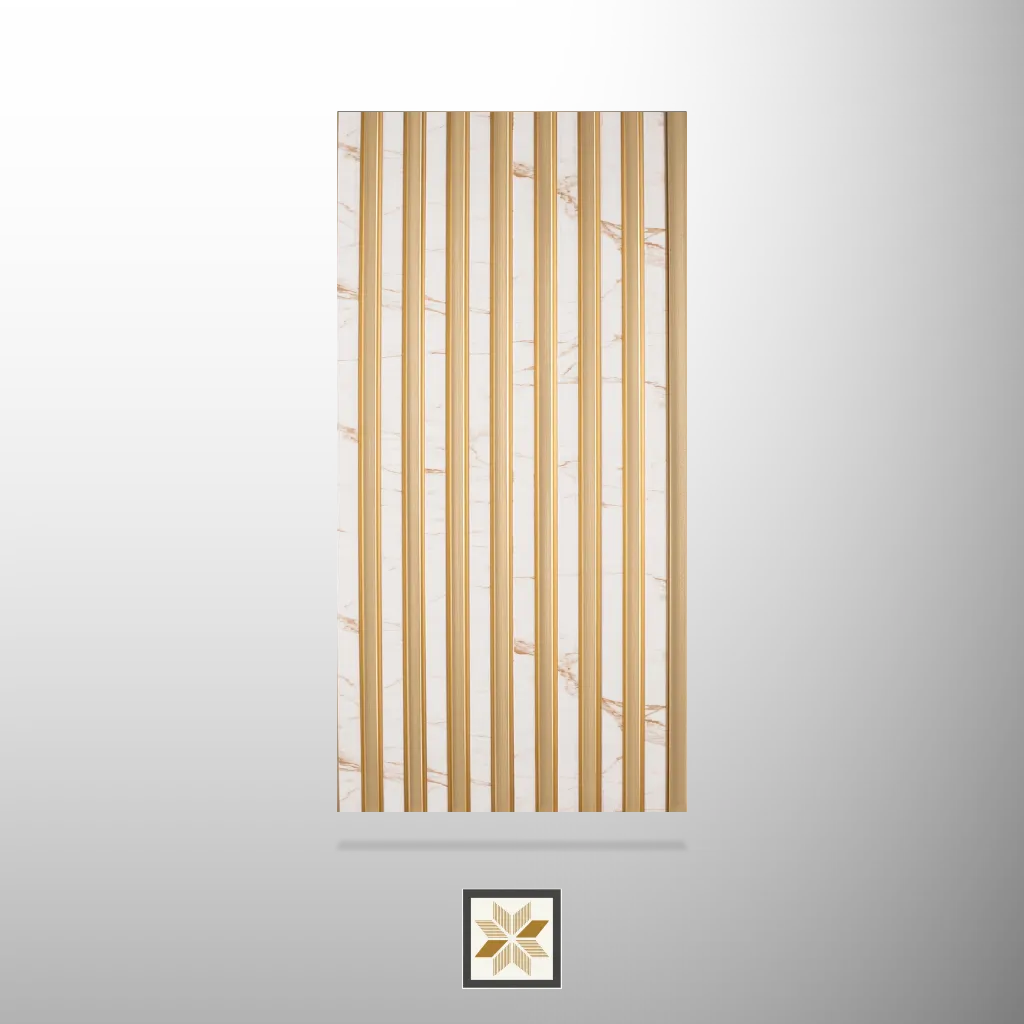 8x0.41 feet | 1 mm Cream Marble louvers (suitable for Bedroom, Hotel, Living Room, Office, Restaurant) | LV-22956