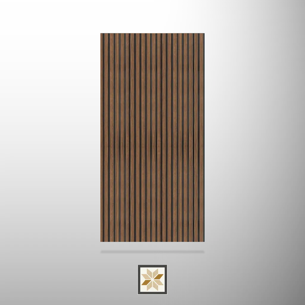 9.5x1 feet | 9 mm Brown Wood louvers (suitable for Bedroom, Hotel, Kitchen, Living Room, Office, Restaurant) | LV-23030