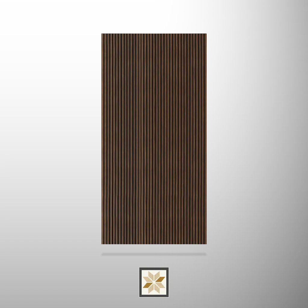 9.5x1 feet | 9 mm Brown Wood louvers (suitable for Bedroom, Hotel, Kitchen, Living Room, Office, Restaurant) | LV-23162