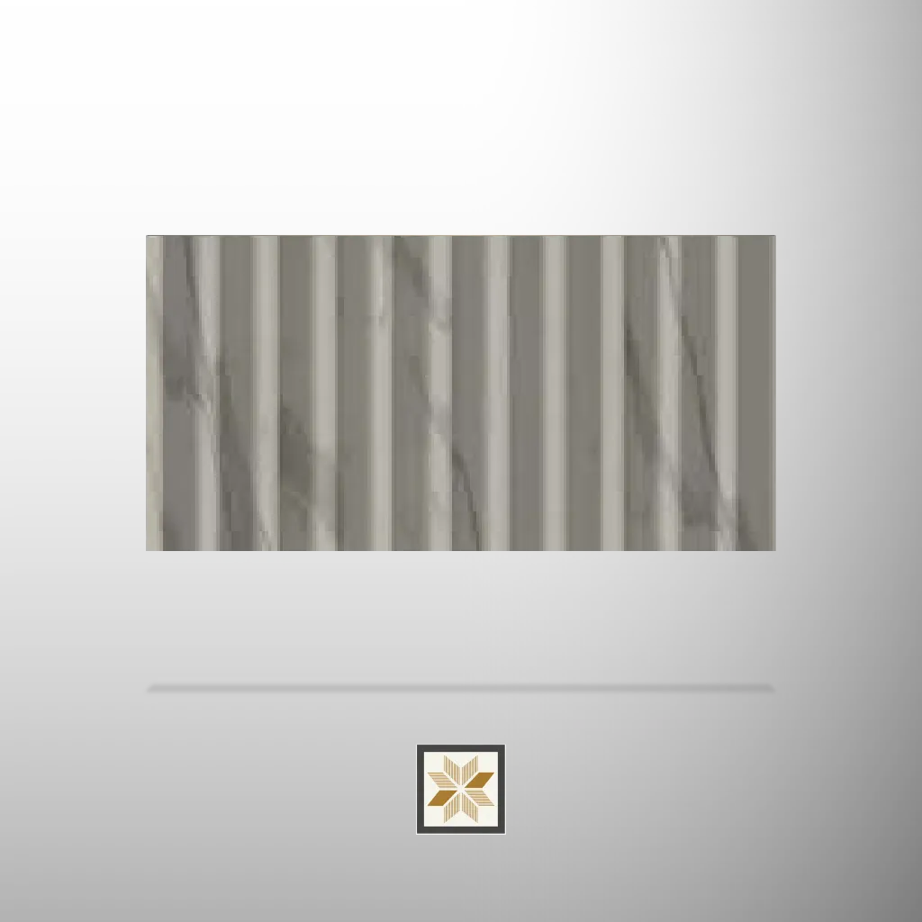 10x0.6 feet | 17 mm Grey Marble louvers (suitable for Bedroom, Hotel, Kitchen, Living Room, Office, Restaurant) | LV-23200-B