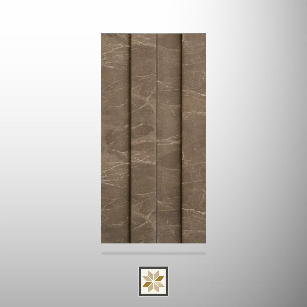 8x0.41 feet | 12 mm Brown Marble louvers (suitable for Bedroom, Hotel, Living Room, Office, Restaurant, TV Cabinet) | LV-23361