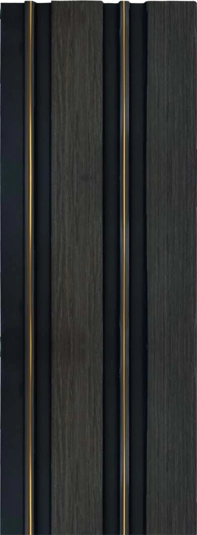 8x0.41 feet | 12 mm Black Wood louvers (suitable for Bedroom, Hotel, Kitchen, Living Room, Office, Restaurant) | LV-23414