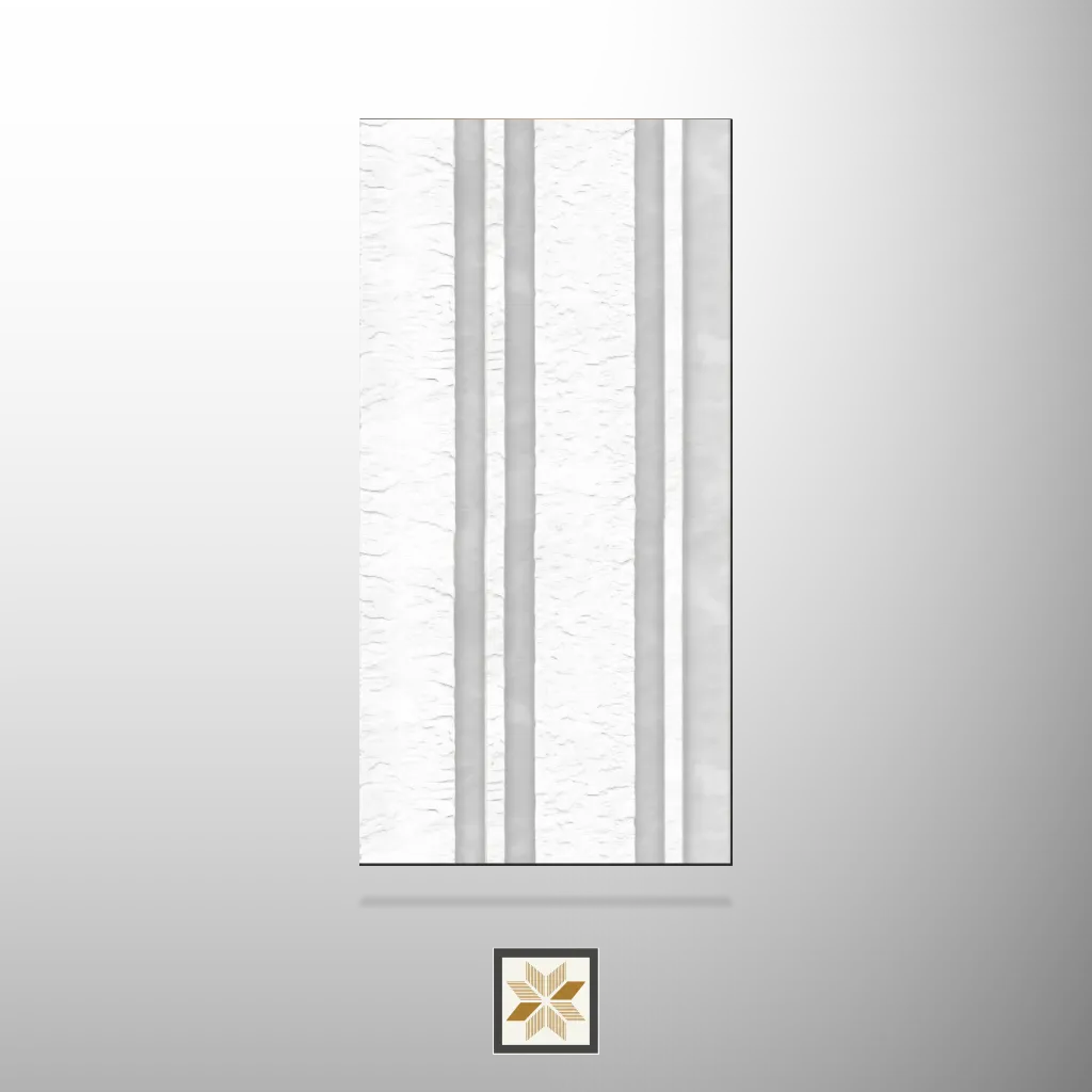 8x0.41 feet | 12 mm White Stone louvers (suitable for Bedroom, Hotel, Kitchen, Living Room, Office, Restaurant) | LV-23465