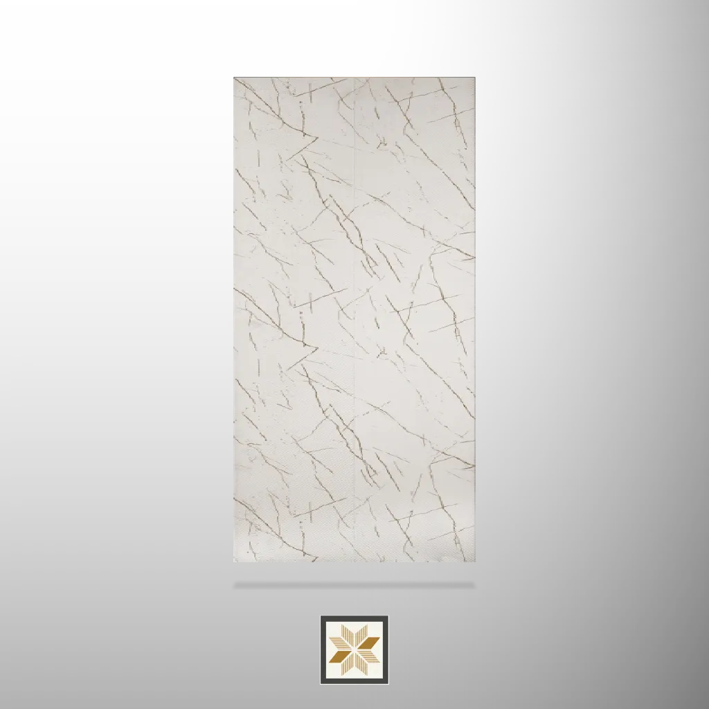 8x1 feet | 6 mm White Marble louvers (suitable for Bedroom, Living Room, Office, TV Cabinet) | LV-23996-B