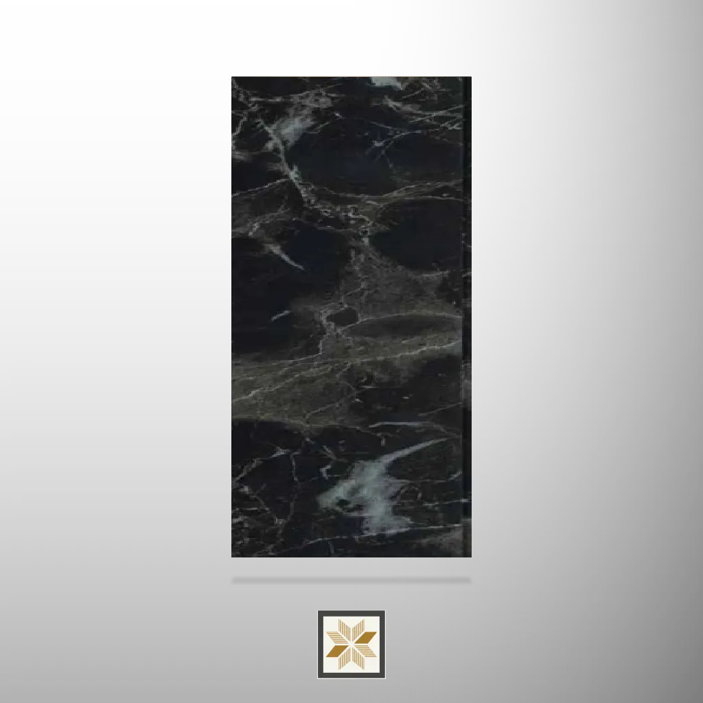 8x0.41 feet | 12 mm Black Marble louvers (suitable for Bedroom, Hotel, Living Room, Office, Restaurant, TV Cabinet) | LV-23516