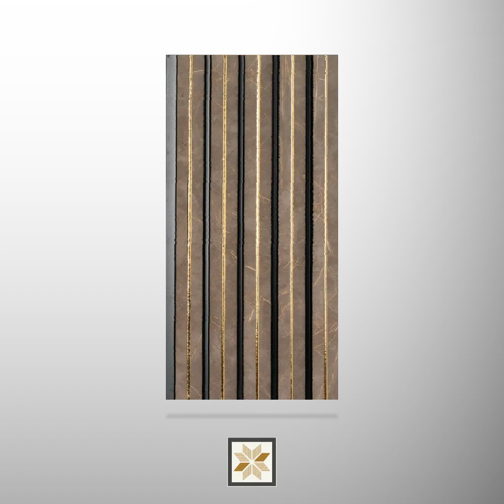 8x0.41 feet | 12 mm Brown Marble louvers (suitable for Living Room) | LV-23571