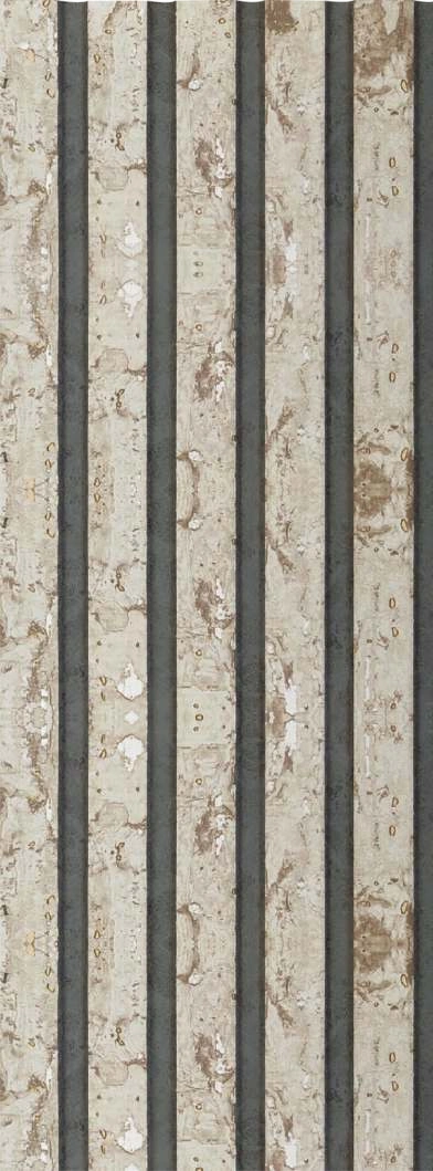 8x0.41 feet | 12 mm Grey Stone louvers (suitable for Bedroom, Hotel, Kitchen, Living Room, Office, Restaurant) | LV-23610