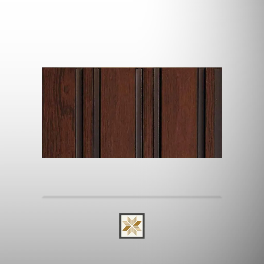 8x0.66 feet | 12 mm Brown Wood louvers (suitable for Bathroom, Bedroom, Hotel, Kitchen, Living Room, Office, Restaurant, TV Cabinet, Wardrobe) | LV-23713