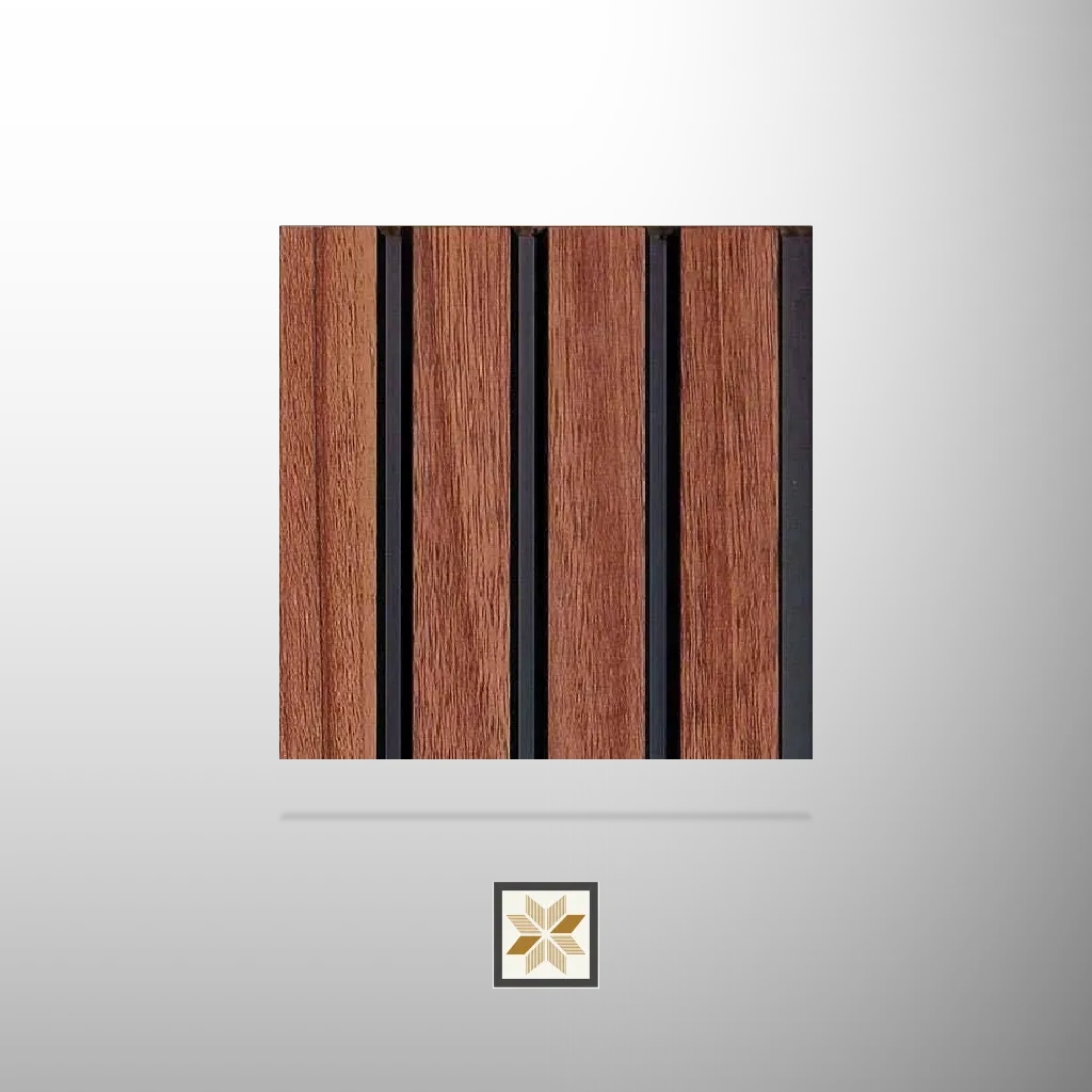 8x0.41 feet | 12 mm Brown Wood louvers (suitable for Bathroom, Bedroom, Hotel, Kitchen, Living Room, Office, Restaurant, TV Cabinet, Wardrobe) | LV-23719