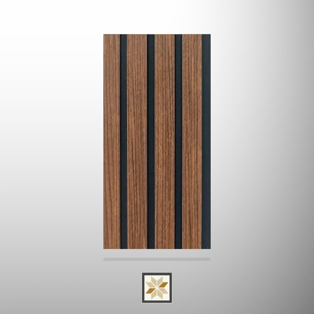 8x0.41 feet | 12 mm Brown Wood louvers (suitable for Bathroom, Bedroom, Hotel, Kitchen, Living Room, Office, Restaurant, TV Cabinet, Wardrobe) | LV-23727