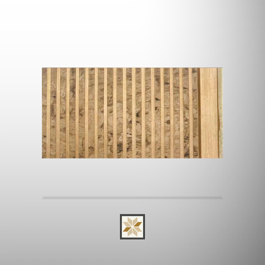 8x0.41 feet | 12 mm Brown Wood louvers (suitable for Bathroom, Bedroom, Hotel, Kitchen, Living Room, Office, Restaurant, TV Cabinet, Wardrobe) | LV-23734