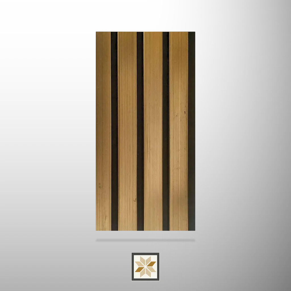8x0.41 feet | 12 mm Brown Wood louvers (suitable for Bathroom, Bedroom, Hotel, Kitchen, Living Room, Office, Restaurant, TV Cabinet, Wardrobe) | LV-23738