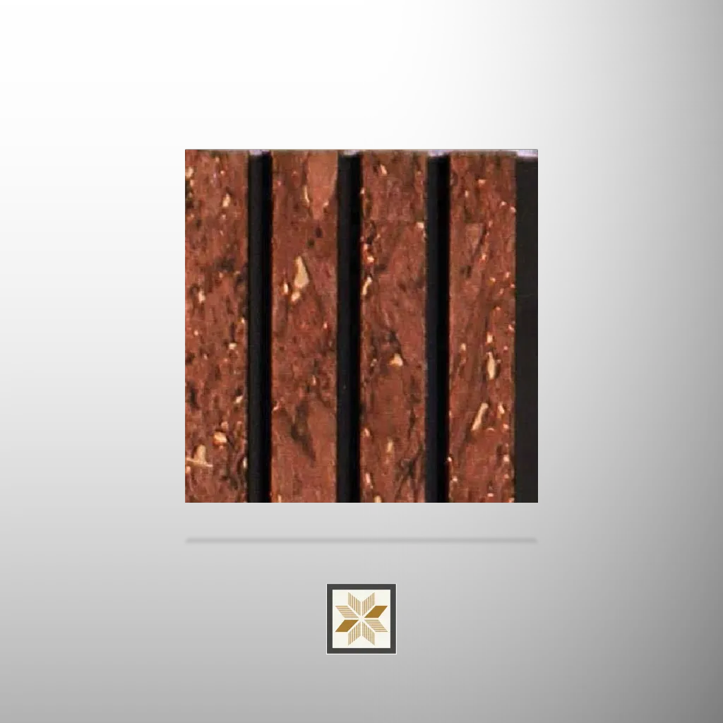 8x0.41 feet | 12 mm Brown Stone louvers (suitable for Bathroom, Bedroom, Hotel, Kitchen, Living Room, Office, Restaurant, TV Cabinet, Wardrobe) | LV-23739