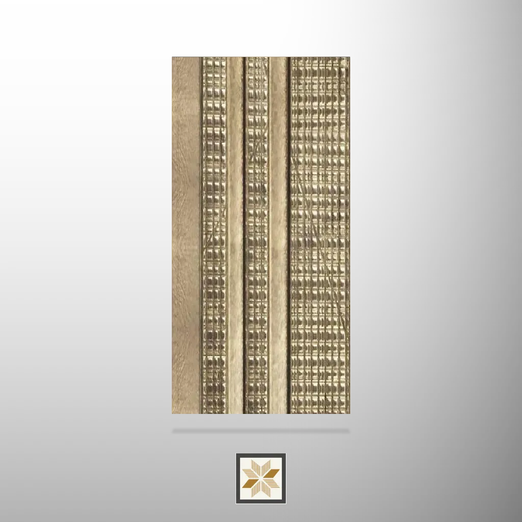 9.5x0.41 feet | 12 mm Grey Geometric louvers (suitable for Bathroom, Bedroom, Hotel, Kitchen, Living Room, Office, Restaurant, TV Cabinet, Wardrobe) | LV-23750