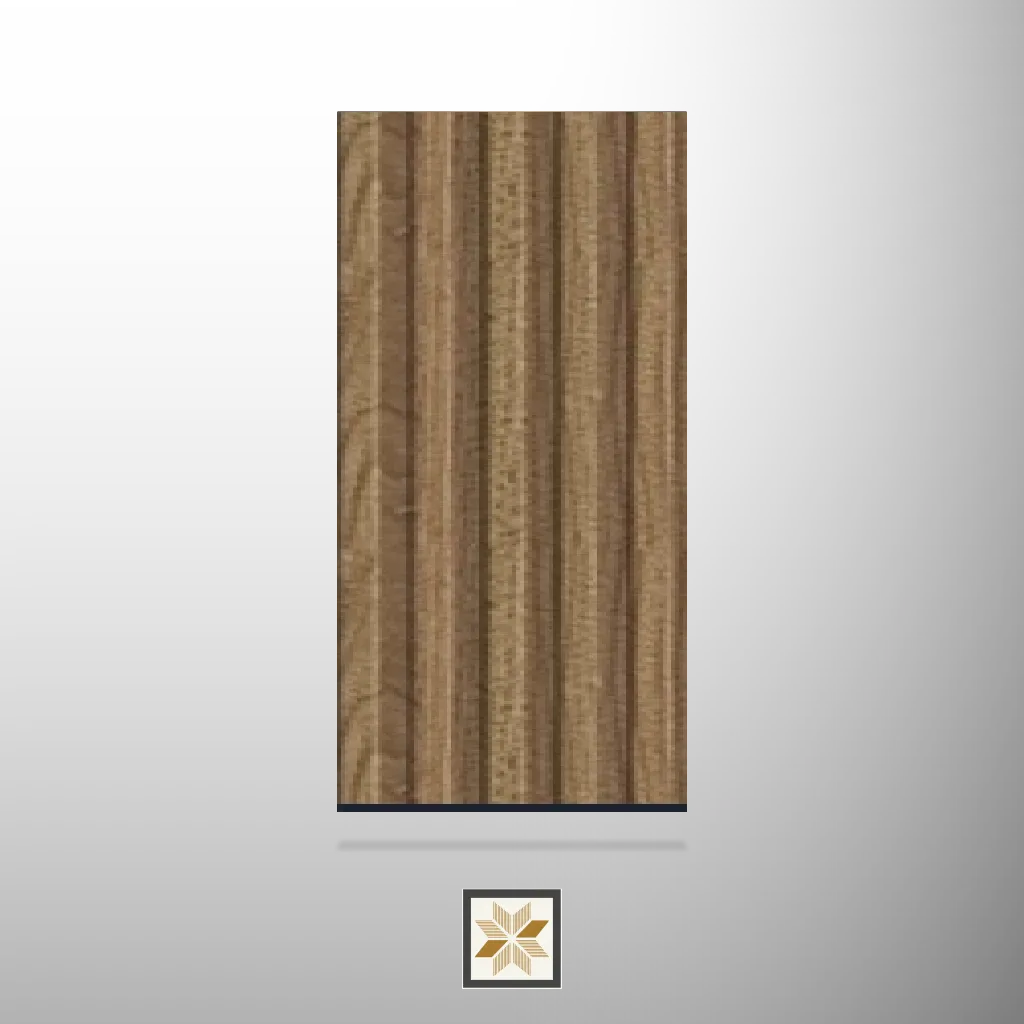 8x0.58 feet | 9 mm Brown Wood louvers (suitable for Bathroom, Bedroom, Hotel, Kitchen, Living Room, Office, Restaurant, TV Cabinet, Wardrobe) | LV-23759