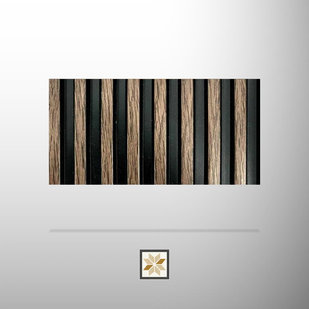 8x0.41 feet | 12 mm Brown Wood louvers (suitable for Bathroom, Bedroom, Hotel, Kitchen, Living Room, Office, Restaurant, TV Cabinet, Wardrobe) | LV-23788