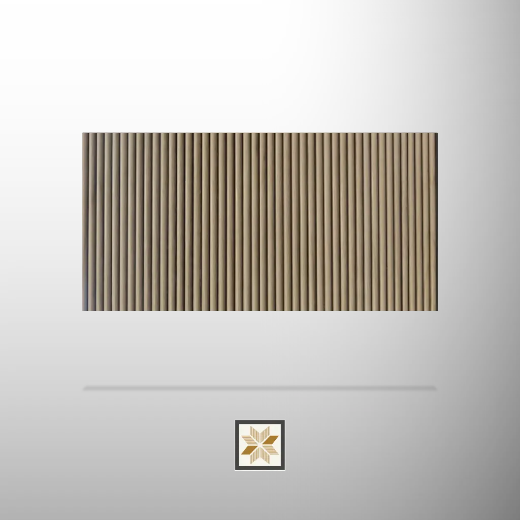 8x1 feet | 4 mm Brown Wood louvers (suitable for Kitchen, Living Room, Partitions) | LV-24123-B