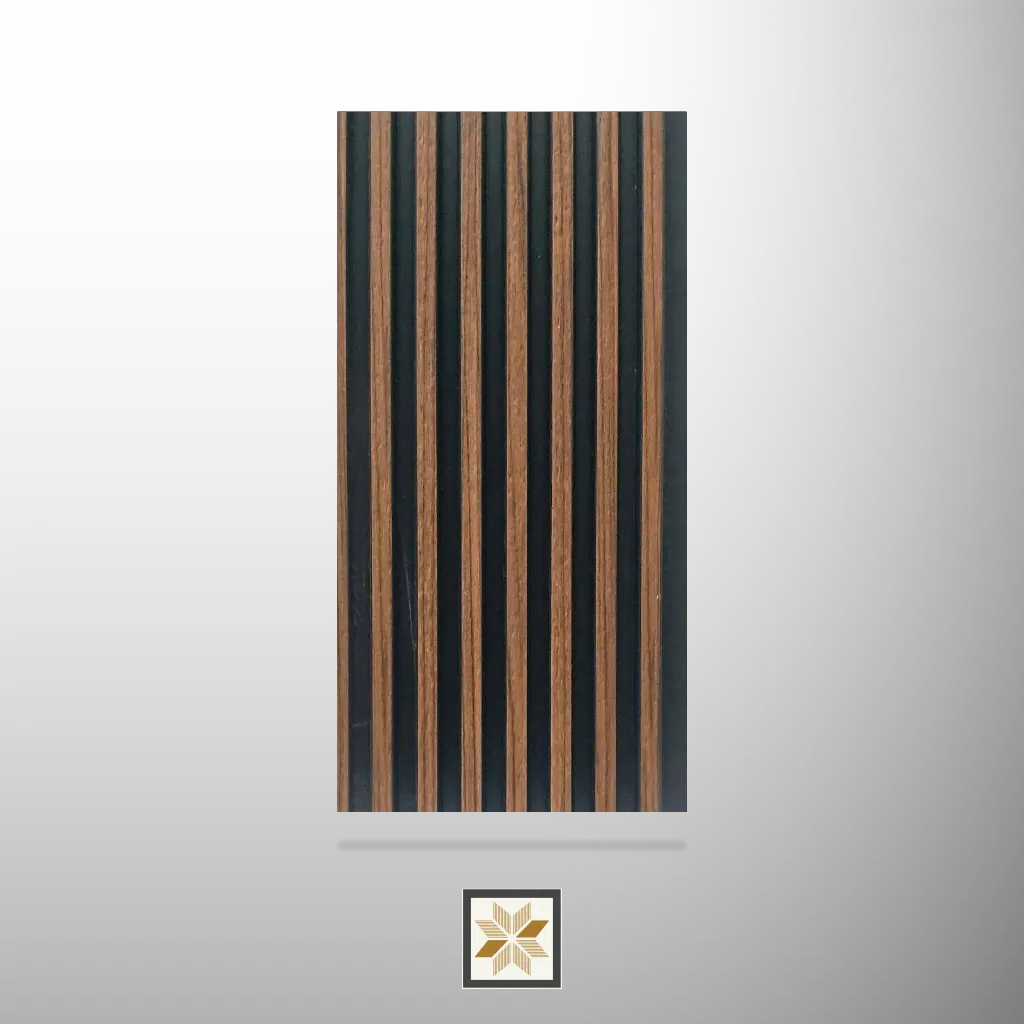 8x0.41 feet | 12 mm Brown Wood louvers (suitable for Bathroom, Bedroom, Hotel, Kitchen, Living Room, Office, Restaurant, TV Cabinet, Wardrobe) | LV-23803