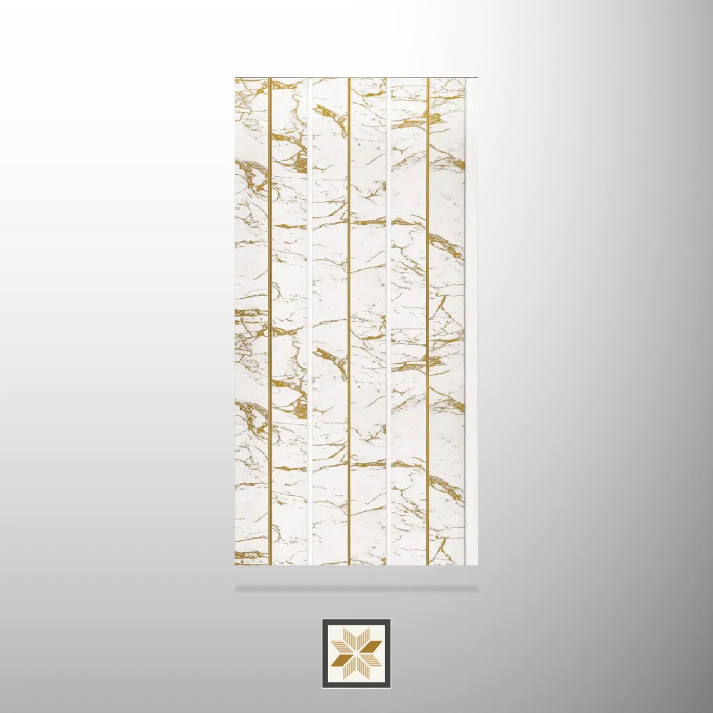 8x0.83 feet | 12 mm White Marble louvers (suitable for Bedroom, Living Room, Office, TV Cabinet) | LV-23889