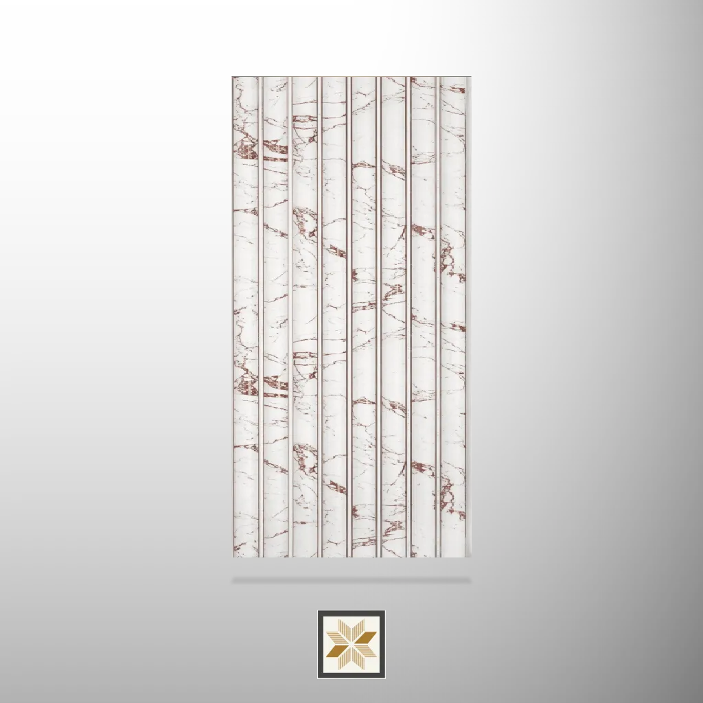 8x0.83 feet | 12 mm White Marble louvers (suitable for Bedroom, Living Room, Office, TV Cabinet) | LV-23913