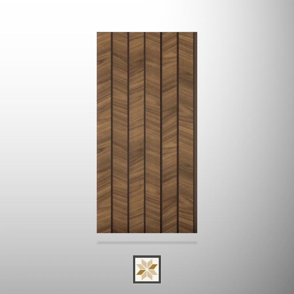 8x0.83 feet | 12 mm Brown Geometric louvers (suitable for Bedroom, Living Room, Office, TV Cabinet) | LV-23928