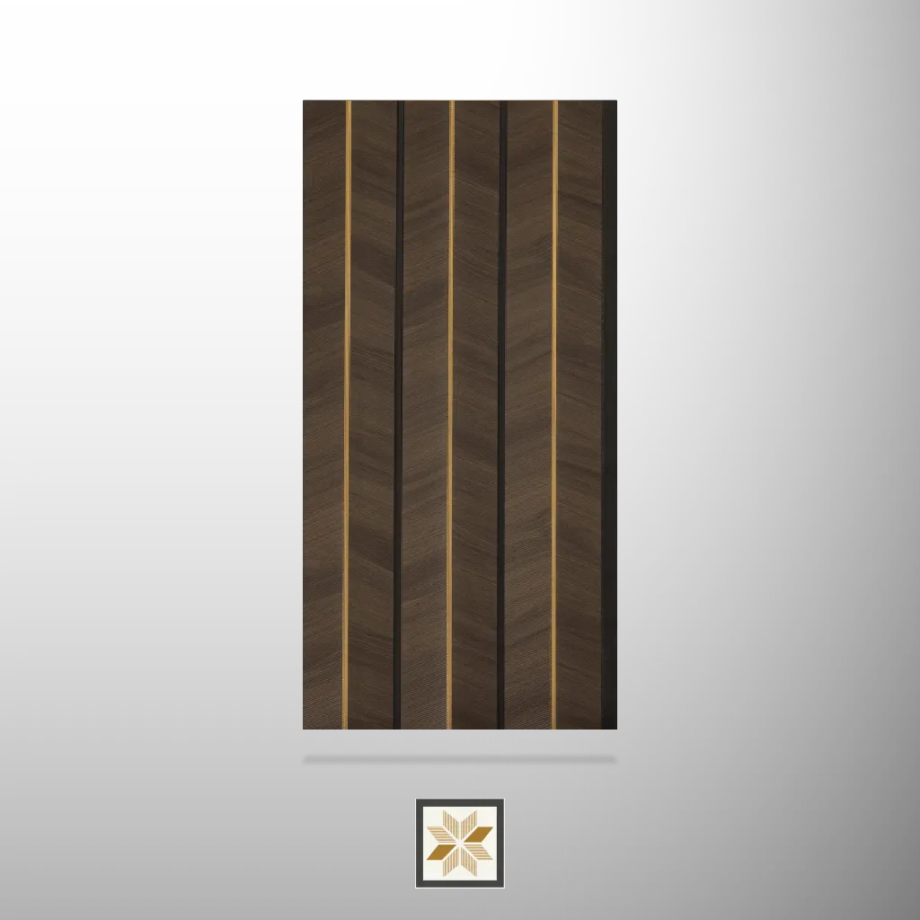 8x0.83 feet | 12 mm Brown Patterned louvers (suitable for Bedroom, Living Room, Office, TV Cabinet) | LV-23930