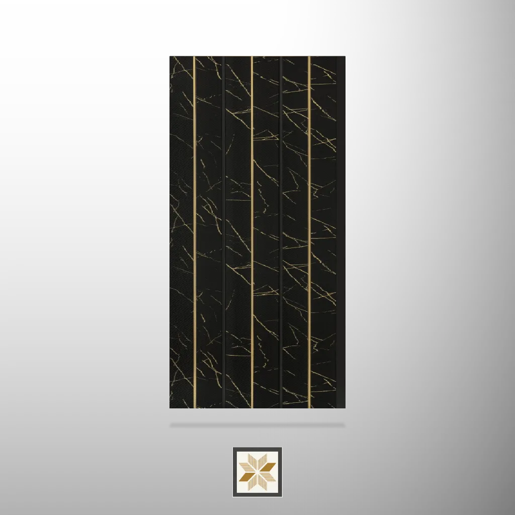 8x0.83 feet | 12 mm Black Marble louvers (suitable for Bedroom, Living Room, Office, TV Cabinet) | LV-23952