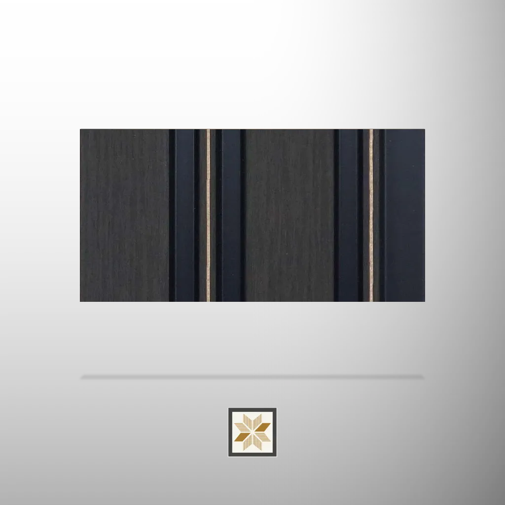 9.5x0.4 feet | 12 mm Black Wood louvers (suitable for Bedroom, Living Room, Office) | LV-23975