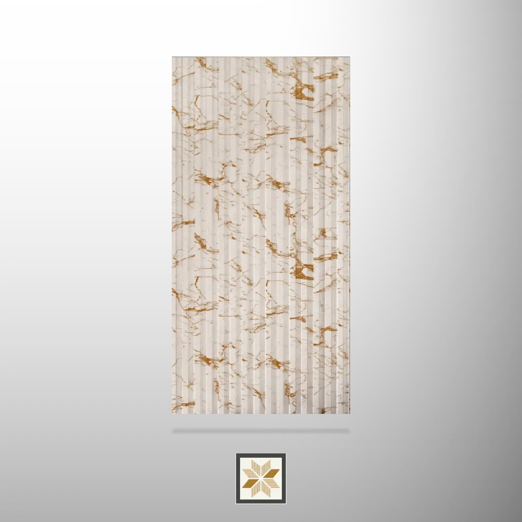 8x1 feet | 6 mm White Marble louvers (suitable for Bedroom, Living Room, Office, TV Cabinet) | LV-23983