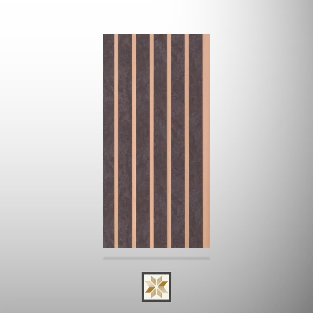 8x1 feet | 8 mm Brown Wood louvers (suitable for Bedroom, Living Room, Office, TV Cabinet) | LV-24013