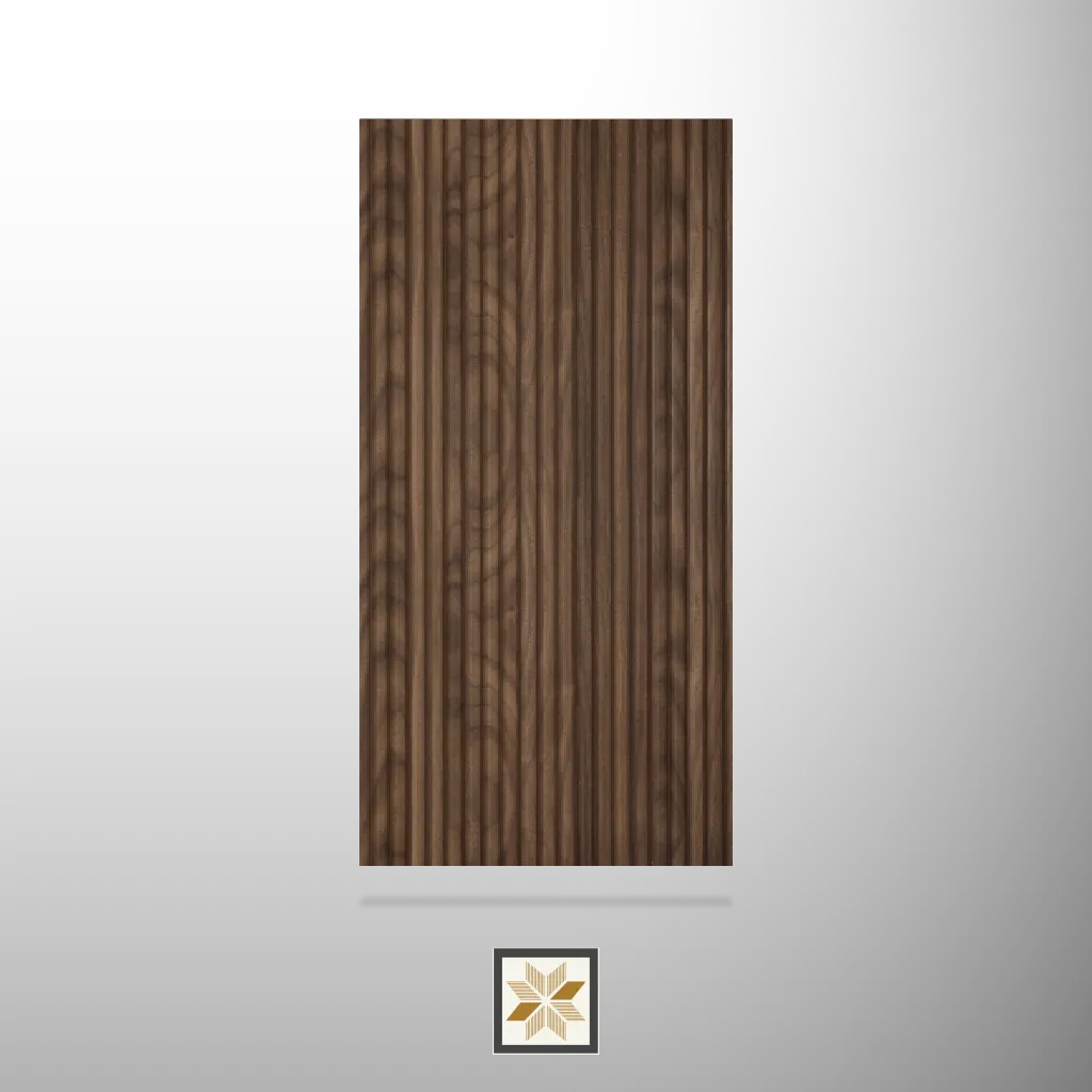 8x1 feet | 6 mm Brown Wood louvers (suitable for Bedroom, Living Room, Office, TV Cabinet) | LV-24023