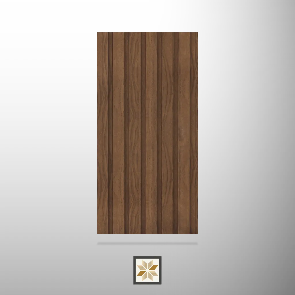 8x0.83 feet | 12 mm Brown Wood louvers (suitable for Bedroom, Living Room, Office, TV Cabinet) | LV-24046