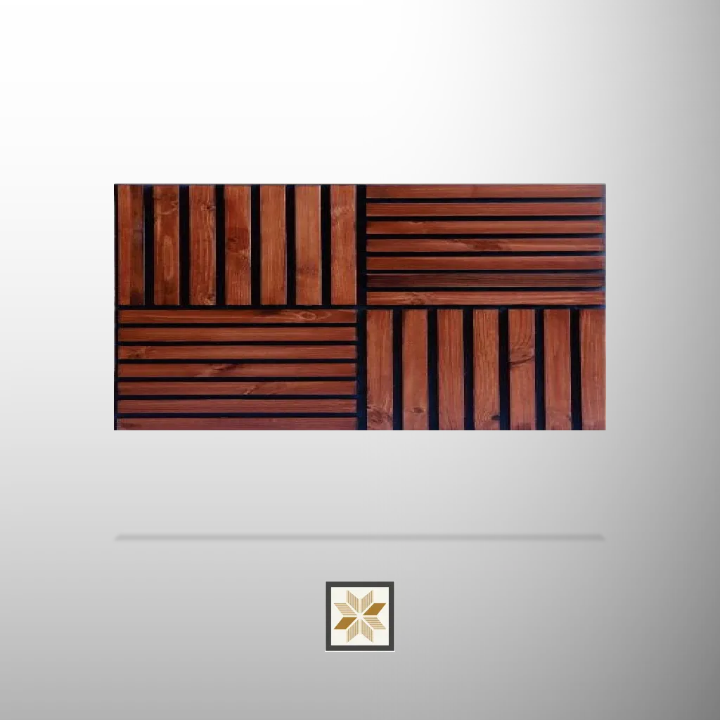 9x0.93 feet | 12 mm Brown Patterned louvers (suitable for Bedroom, Living Room, Office, TV Cabinet) | LV-24053