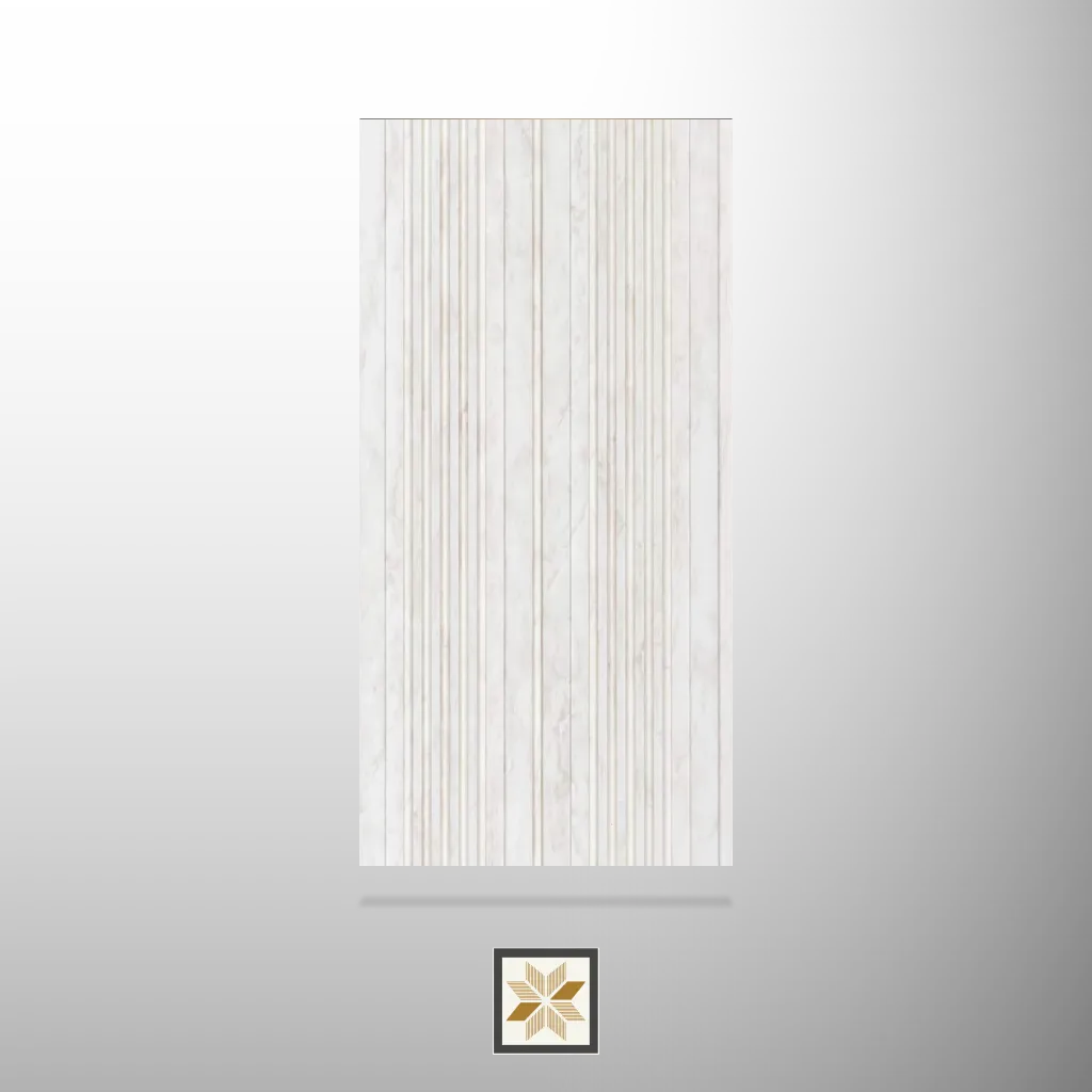 8x0.5 feet | White Patterned louvers (suitable for Bedroom, Hotel, Living Room, Office, Restaurant) | LV-24054