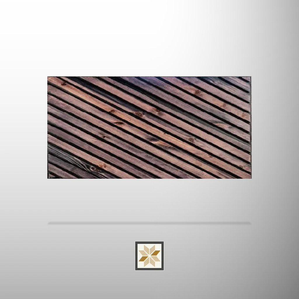 9x0.93 feet | 12 mm Brown Patterned louvers (suitable for Bedroom, Living Room, Office, TV Cabinet) | LV-24058