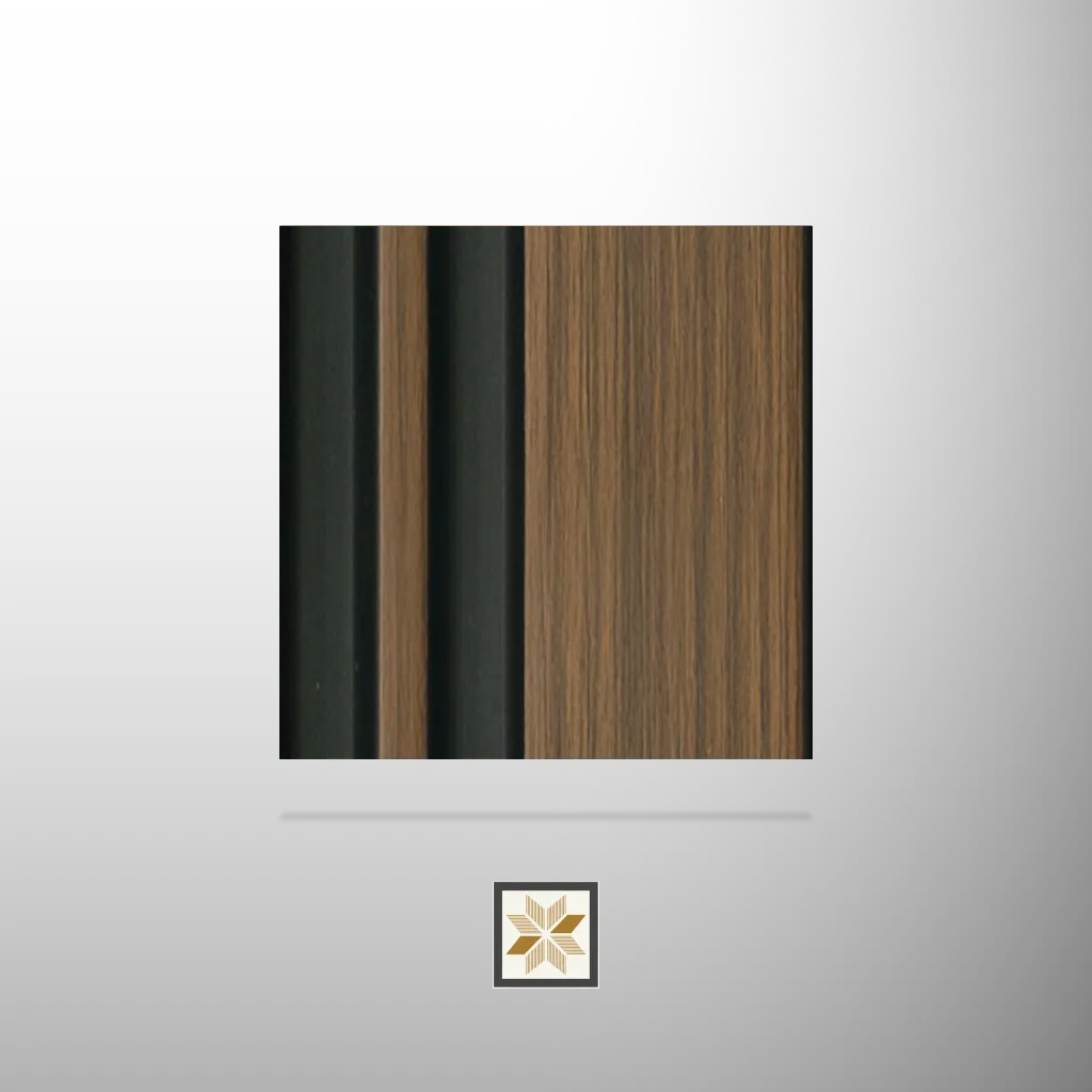8x0.41 feet | 12 mm Brown Wood louvers (suitable for Bedroom, Feature Wall, Kitchen, Living Room, Office) | LV-24106