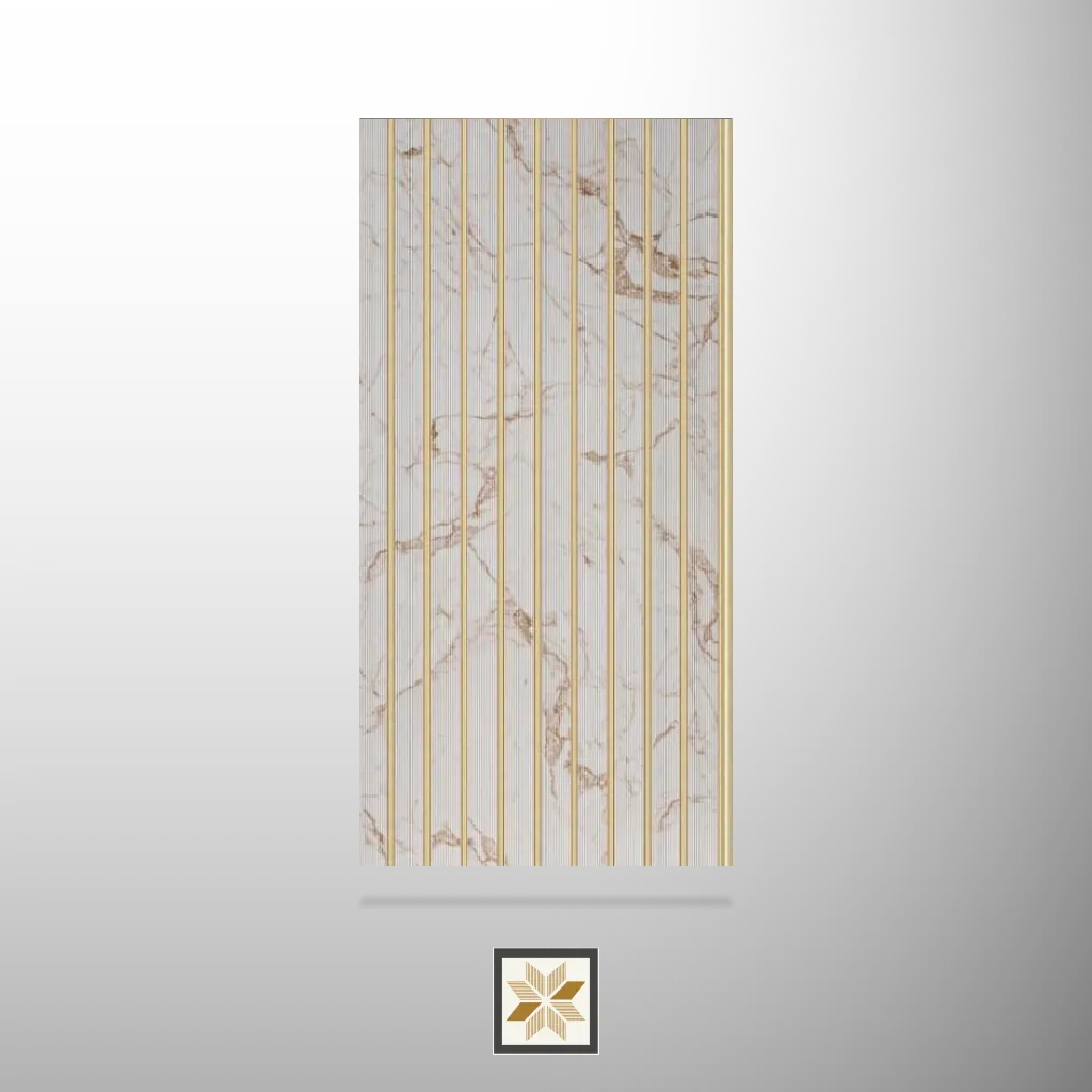 9.5x1 feet | White Marble louvers (suitable for Kitchen, Living Room, Office) | LV-24108