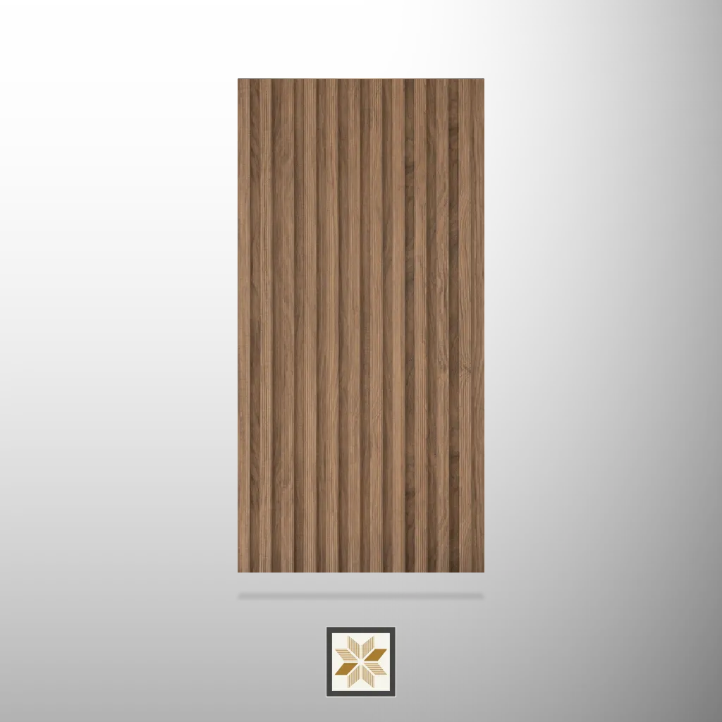 8x0.83 feet | 12 mm Brown Wood louvers (suitable for Bedroom, Living Room, Office, TV Cabinet) | LV-24112