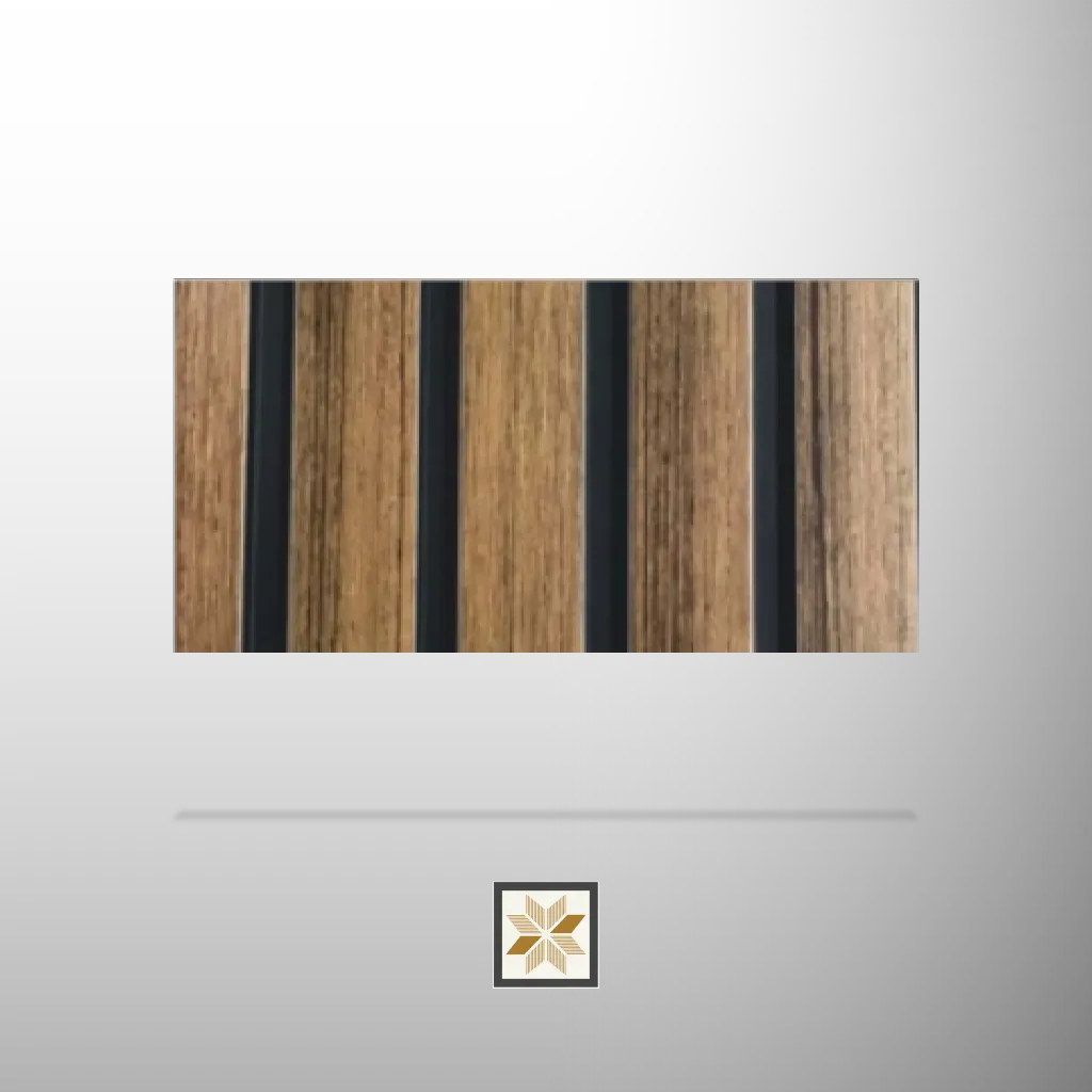 8x0.58 feet | 12 mm Brown Wood louvers (suitable for Bedroom, Living Room, Office, TV Cabinet) | LV-24154