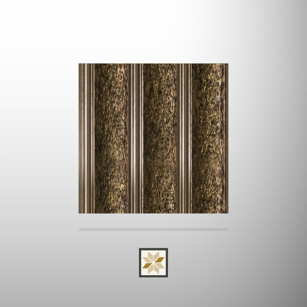 8x0.41 feet | 12 mm Brown Stone louvers (suitable for Bedroom, Feature Wall, Kitchen, Living Room, Office) | LV-24160