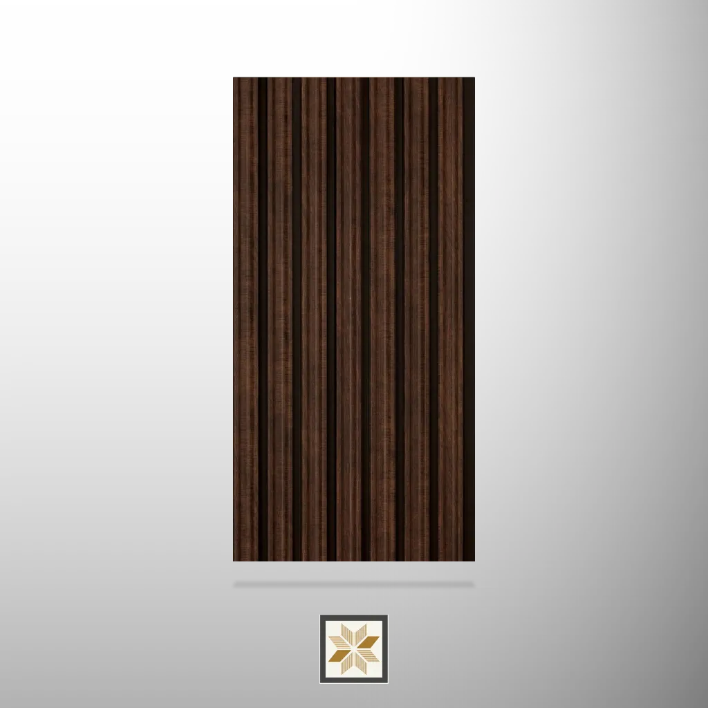 8x0.83 feet | 12 mm Brown Wood louvers (suitable for Bedroom, Living Room, Office, TV Cabinet) | LV-24224