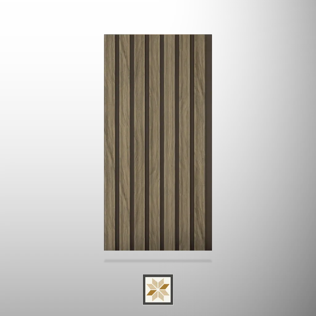8x0.83 feet | 12 mm Brown Wood louvers (suitable for Bedroom, Living Room, Office, TV Cabinet) | LV-24230